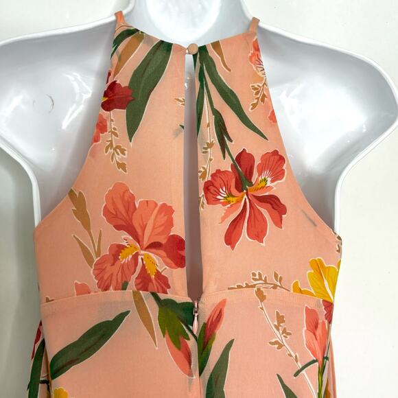 Privacy Please Lehunt Tie Front Sleeveless Floral Print Midi Dress in Ballet XS - Picture 11 of 13